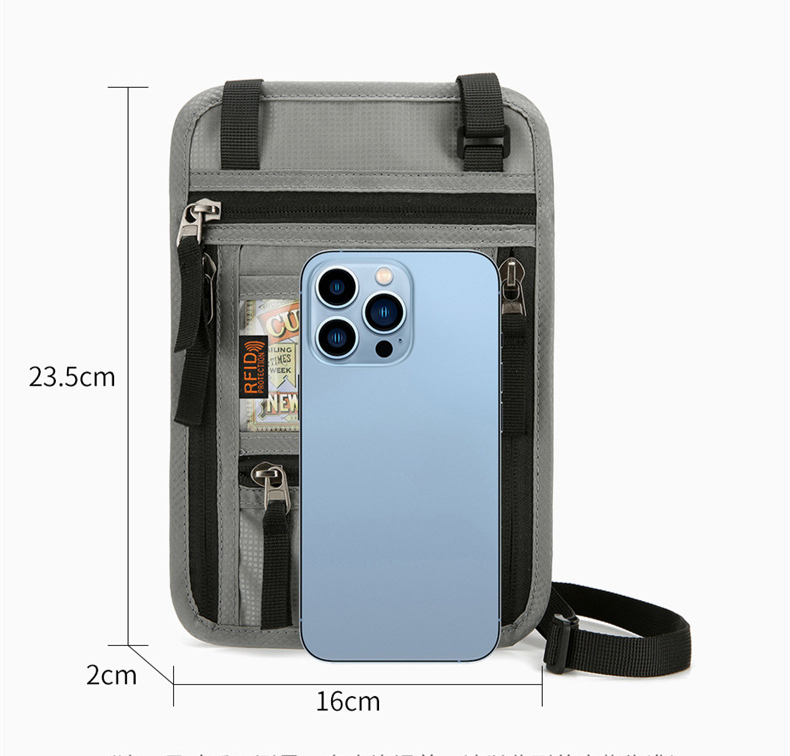 Badge Bag New Travel Passport Bag Neck Hanging Multifunctional Id Bag Splash Proof Passport Holder Rfid Id Bag_voghion.com
