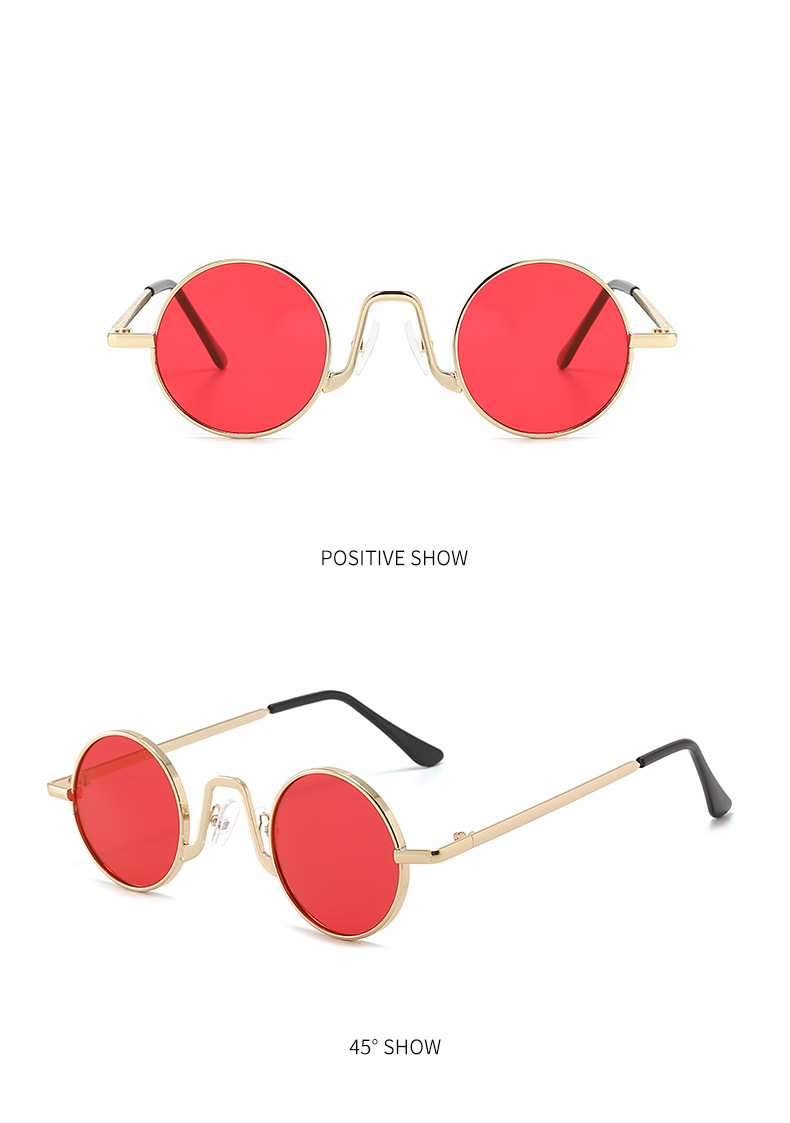 Unisex Prince Mirror Steampunk Retro Kleine runde Sonnenbrille Kleine Sonnenbrille mit kleinem Rahmen_voghion.com