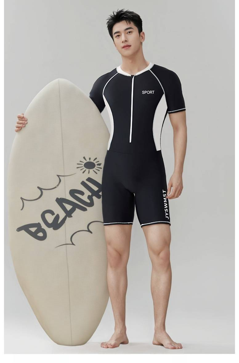 Costume da bagno intero da uomo con protezione solare, muta da sub ad asciugatura rapida 2025, muta Jellyfish, muta da surf per adolescenti a maniche corte di grandi dimensioni_voghion.com