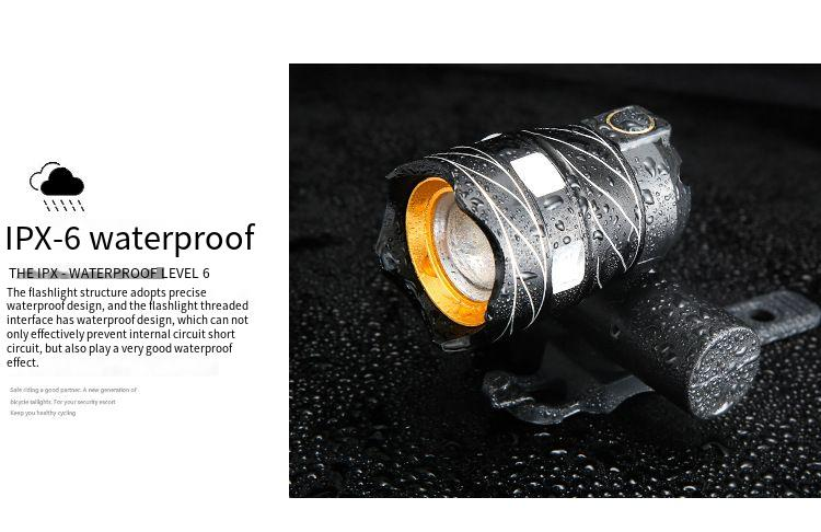 Faro anteriore per bicicletta, impermeabile, per mountain bike, in lega di alluminio T6, luce forte, luce ad alta luminosità, illuminazione anteriore per bicicletta_voghion.com