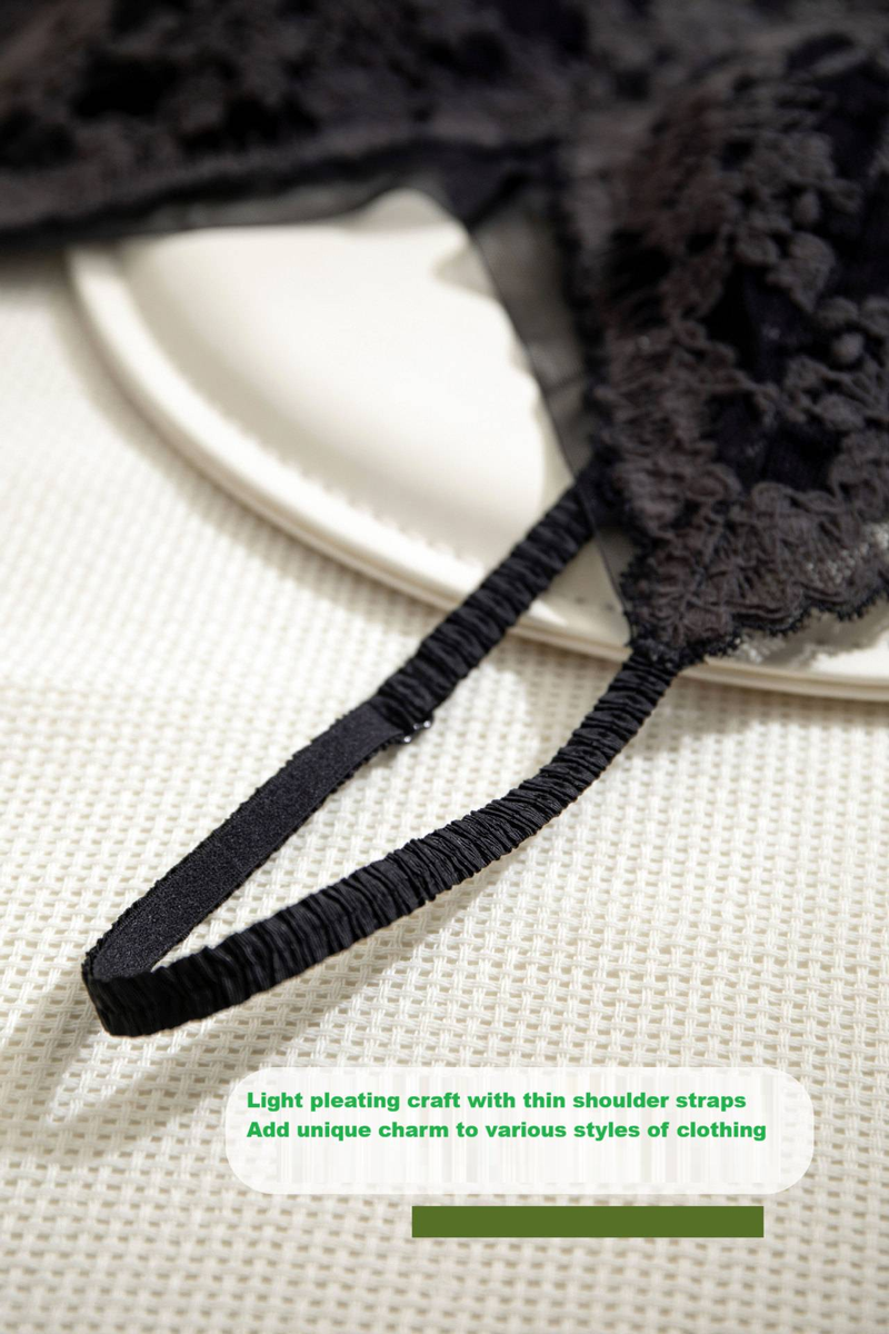 French Style Pure Floral Lace Fine Strap Triangular Cup Beautiful Back Underwear Set Summer Invisible Back Button Bra Thin_voghion.com