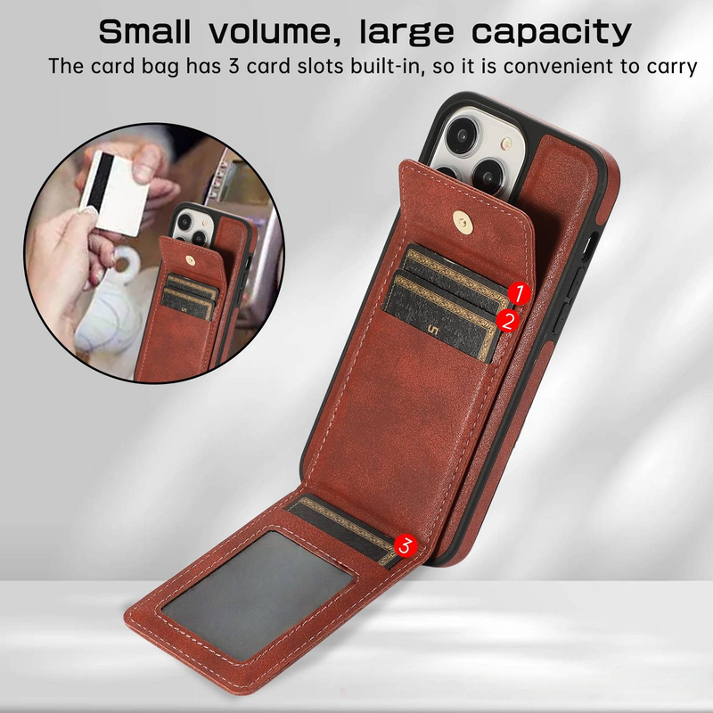 Magnetic Card Holder Phone Case For IPhone 15 14 13 12 Pro - 2-in-1 Wallet & Ring Stand Protective Cover (Multiple Colors)_voghion.com