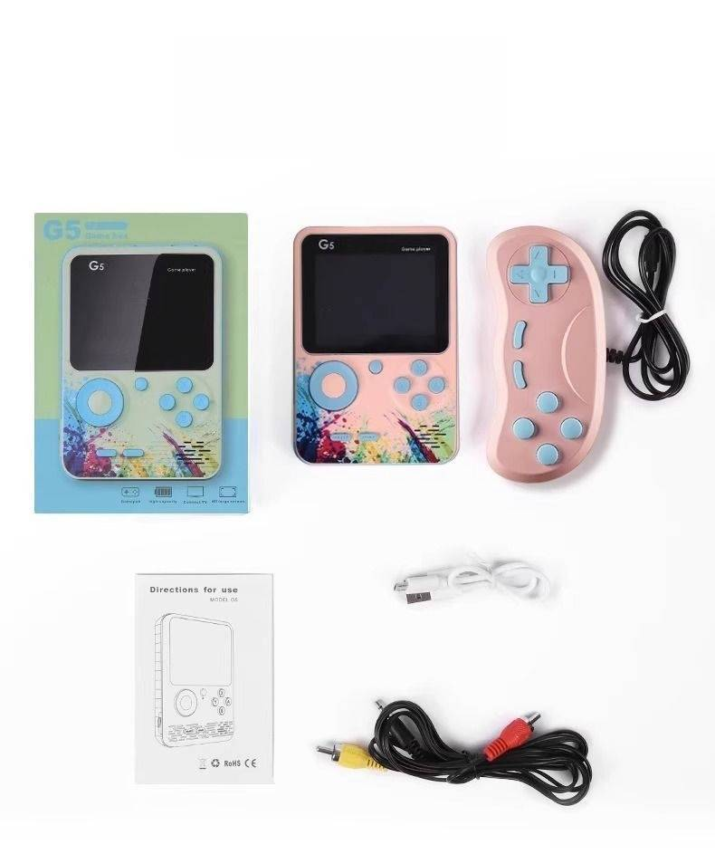 Console di gioco retrò G5 portatile - Connessione TV classica, schermo da 2,4/2,8 pollici, 128 giochi integrati, cavo USB, giocatore singolo/doppio_voghion.com
