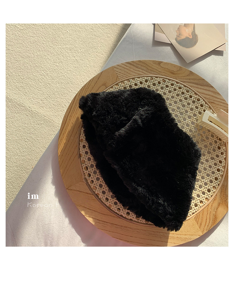Hat For Women Autumn And Winter Sweet Plush White Rabbit Fur Fisherman Hat Round Face Suitable Warm Bucket Hat_voghion.com