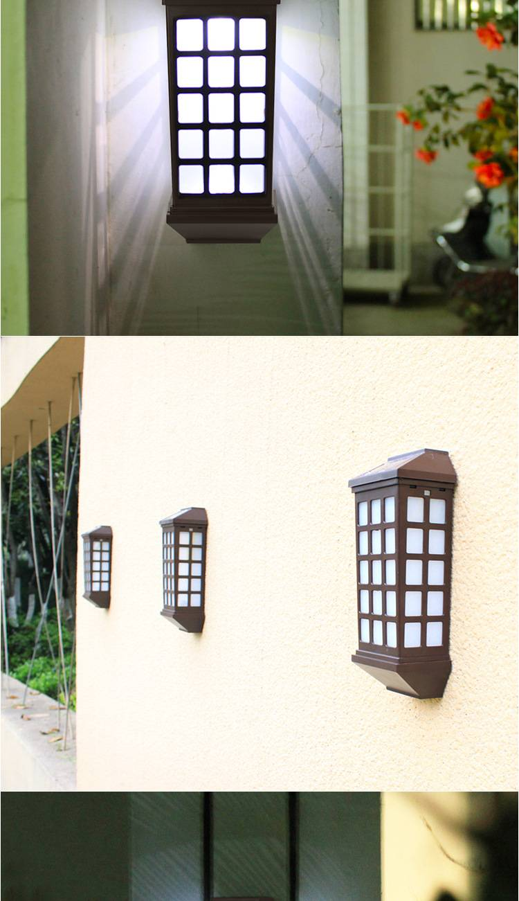 Solar-Wandleuchten für den Außenbereich, wasserdichte LED-Gartenleuchten für Zauntreppenwege, solarbetriebene Lampe im Vintage-Stil mit 6–12 Stunden Beleuchtung_voghion.com