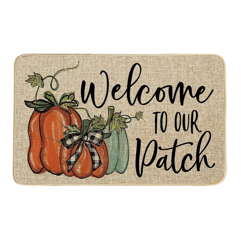 Rutschfeste Thanksgiving-Kürbis-Küchenmatte – Saugfähiger Eingangsteppich, Herbsternte-Design, Polyestergewebe, 40 x 60 cm und 50 x 80 cm_voghion.com