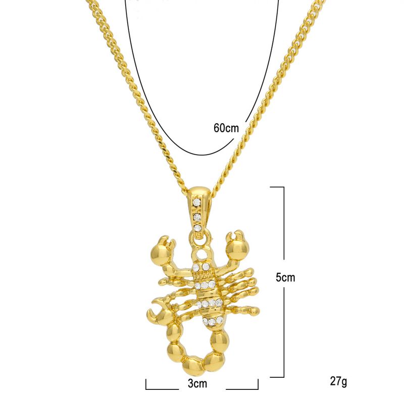 Collana con ciondolo a forma di scorpione, gioielli da uomo e da donna, catena cubana hip hop, pezzo alla moda in lega per uno stile audace_voghion.com