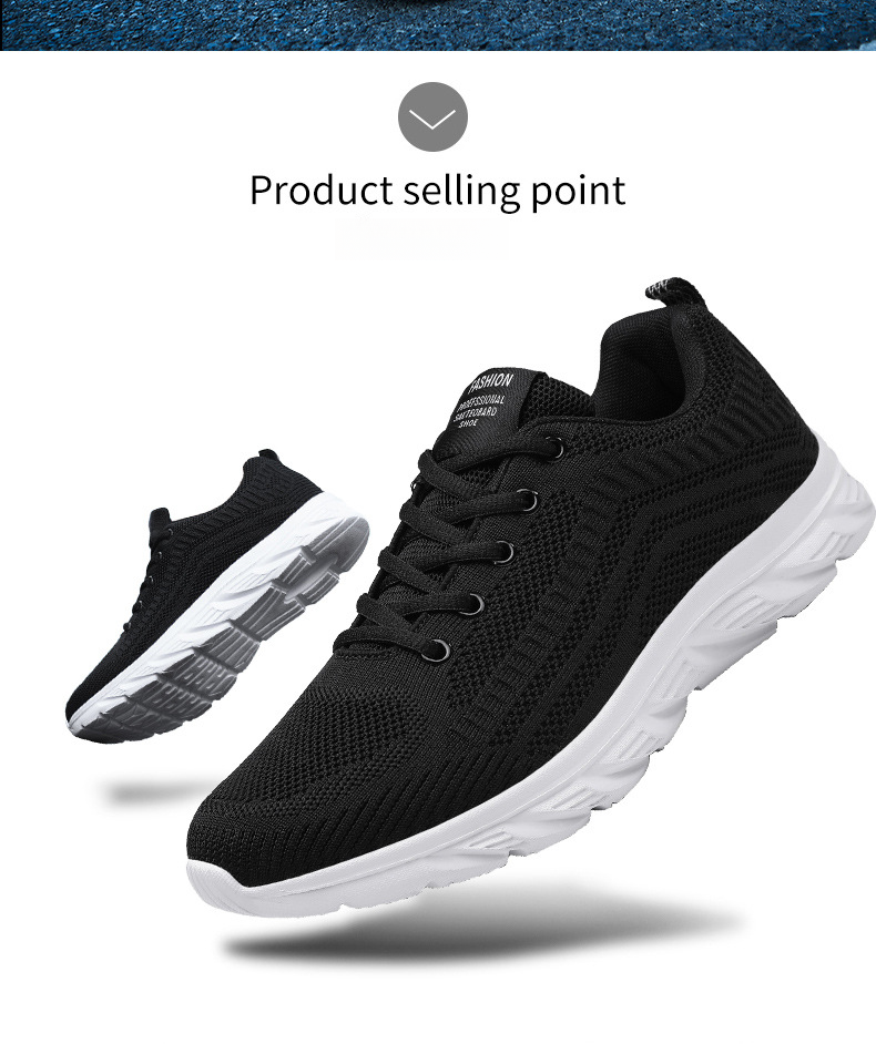 Scarpe da ginnastica da uomo alla moda in maglia con lacci, scarpe da ginnastica da passeggio per corsa atletica all'aperto_voghion.com