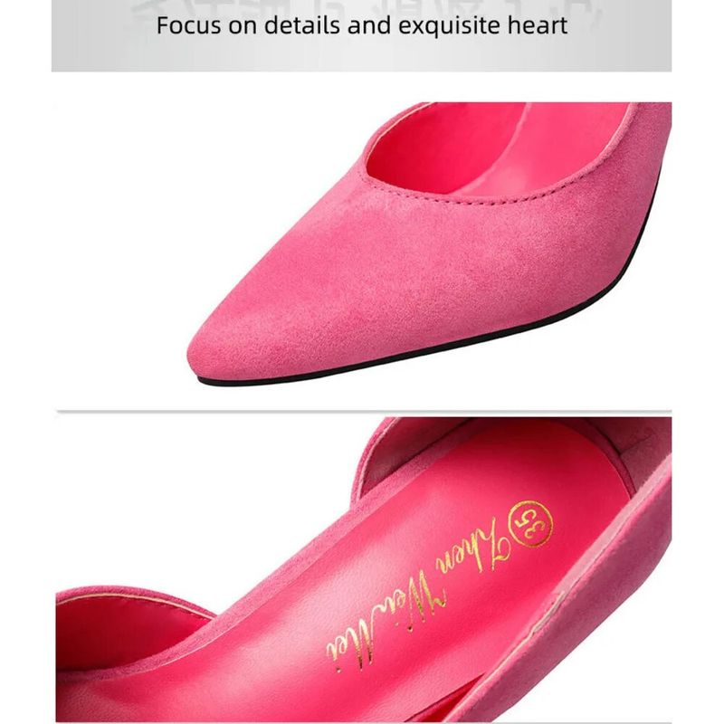 8915-3 Korean version fashionable and minimalist slim high heeled suede for slimming effect, shallow mouthed pointed_voghion.com