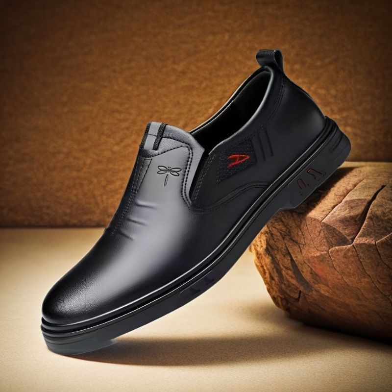 Zapatos casuales Dragonfly con suela sin cordones de cuero suave para hombre, el modelo más vendido_voghion.com