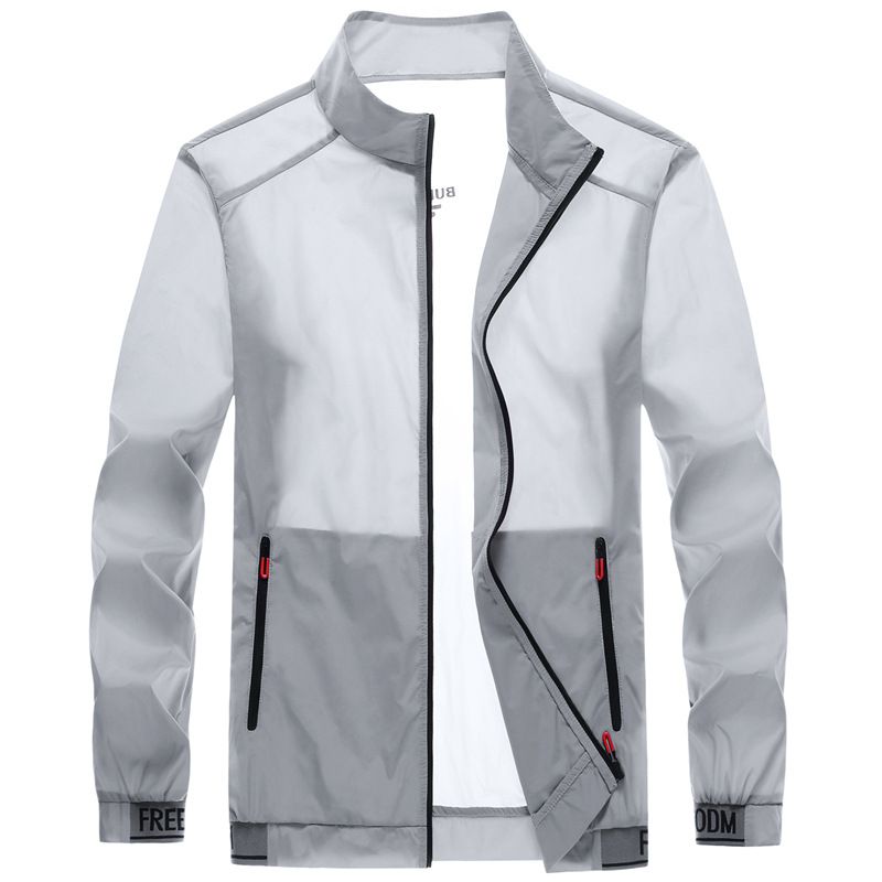 YGTOF Herren Sommer Ultraleichte Kapuzenjacke Dünne Windjacke Mode Glänzend Sonnenschutz Lässiger Reißverschlussmantel Packbare Bomberjacke_voghion.com