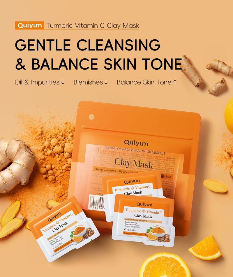 QUIYUM Mask Vitamin C Hydrating Moisturizing Cleansing Foreign Trade Sheet 5g Factory Spot_voghion.com