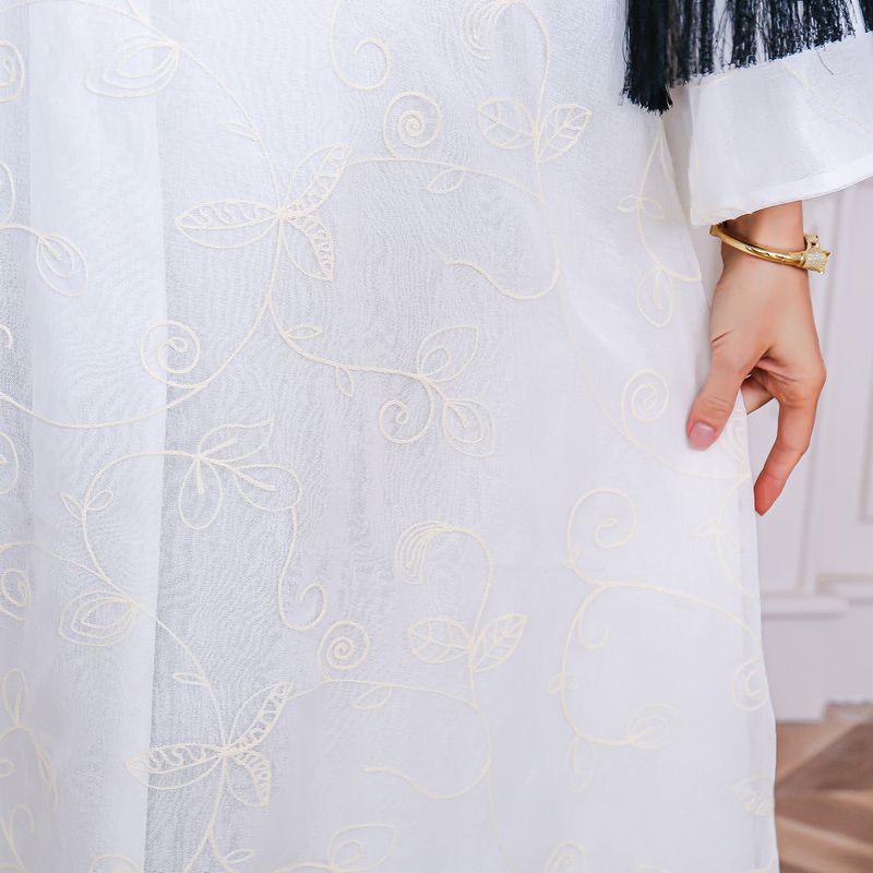 Muslim Embroidered Sequin Women's Dress Abaya New Style Evening Gown_voghion.com