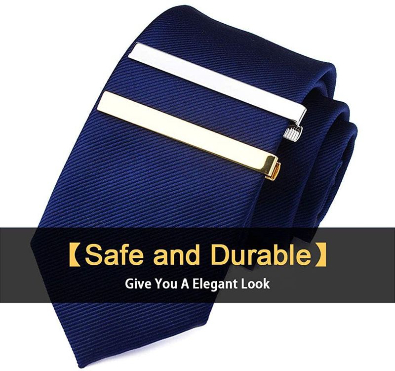 Semplice accessorio per cravatta di sicurezza professionale in metallo argentato, spilla alla moda con clip in oro_voghion.com