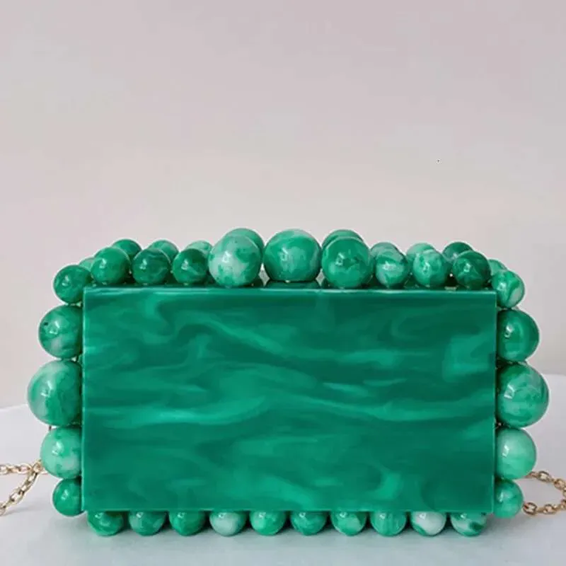 Frauen Klar Acryl Box Abend Kupplung Geldbörsen Für Hochzeit Party Grün/Lila Folie Perlen Geldbörsen Und Handtaschen Designer_voghion.com