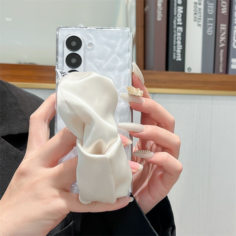 For Samsung Galaxy Z Fold 3 4 5 6 Luxury Cute Silk Wrist Phone Case Cover_voghion.com