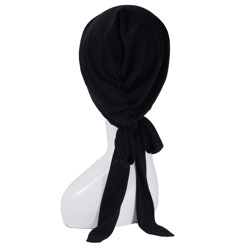 Nuovo cappello foulard lungo a coda con quattro barre in velluto tinta unita per autunno e inverno per le donne_voghion.com