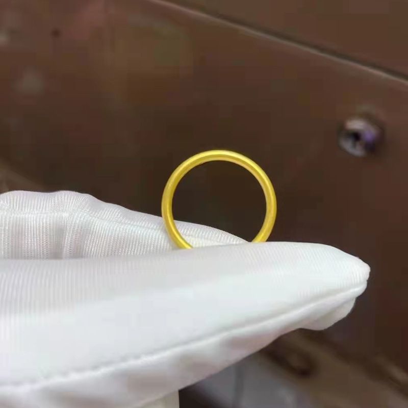 Antiker Stil Erbe schlichter Ring glänzender Ring weiblicher Vietnam Sand Gold mattierter massiver geschlossener Ring_voghion.com