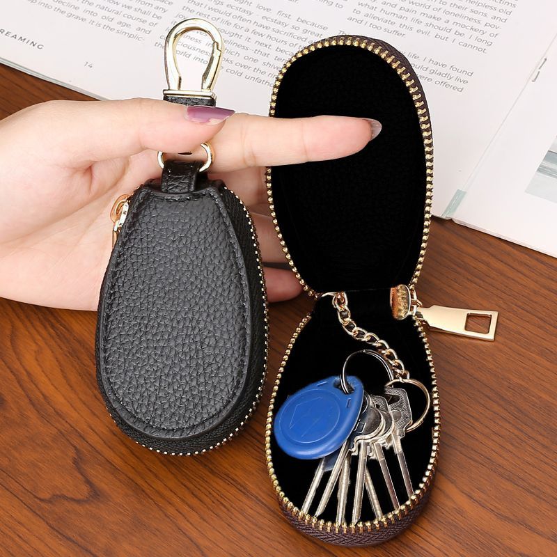 Lychee Pattern Case Unisex Car Key Storage Bag Creative Fashion Simple Pendant Keychain_voghion.com