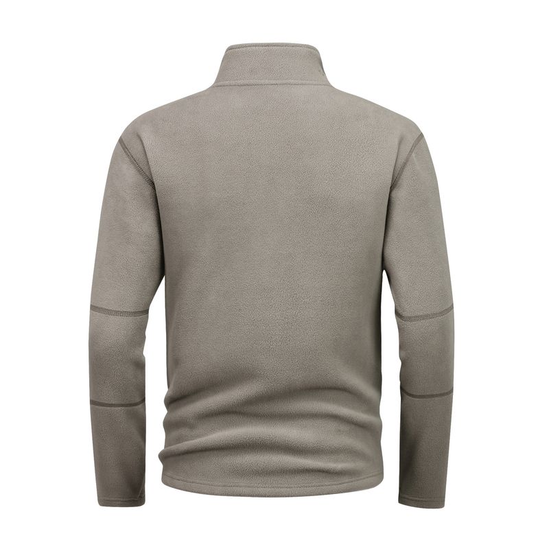 Herrenjacke mit Fleecefutter und Sherpa-Kragen – Verdickter Polyester-Reißverschlussmantel für den Winter, übergroße Freizeitoberbekleidung (Olivgrün,_voghion.com