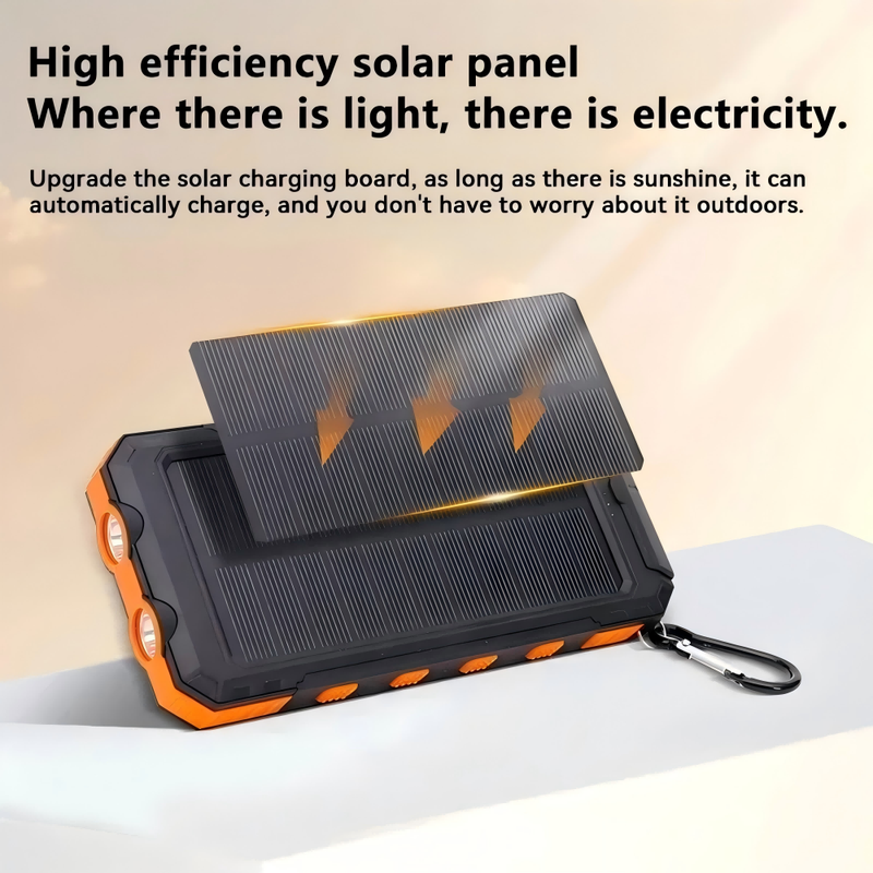 20000 MAh Solar Power Bank Outdoor Portable Large Capacitr External Battery With Flashlight For Camping_voghion.com
