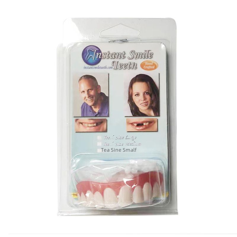 instant smile cross-border whitening tooth paste silicone simulation denture set smile Whitening suction card false tooth paste_voghion.com