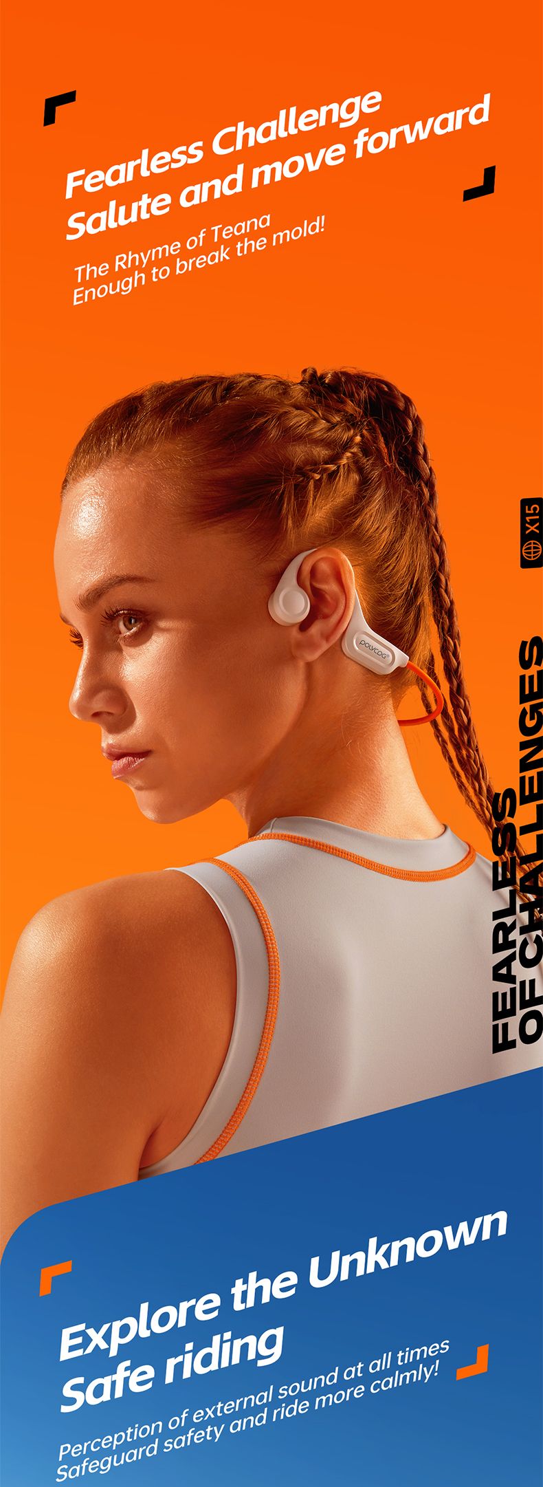 Bone Conduction Bluetooth Earphones 32GB Memory IPX6 Sweatproof And Rainproof Bicycle Sports Earphones X15_voghion.com