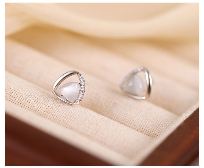 Orecchini a bottone in opale con design di nicchia di alta qualità, orecchini geometrici alla moda per le donne_voghion.com