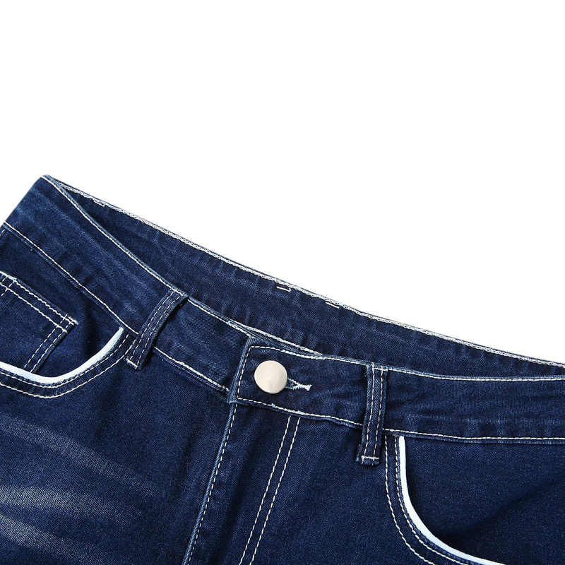 Männer Solide Stretch Gerade Jeans Männer Schnurrbart Effekt Taschen Denim Cargo Hosen Beiläufige Lose Pantalones Hombre Hosen_voghion.com