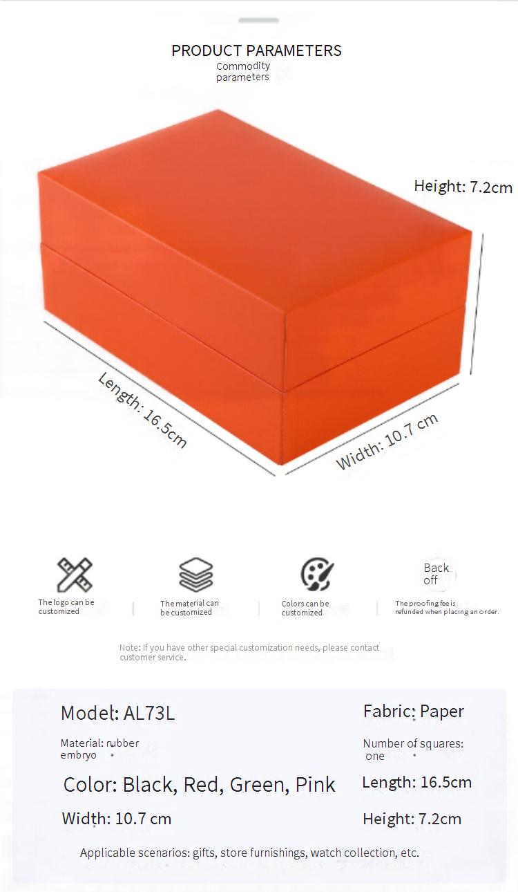 Boîte de rangement pour montres, couvercle rabattable, boîte décorative en papier imprimée en relief de couleur unie pour bijoux et bracelets_voghion.com