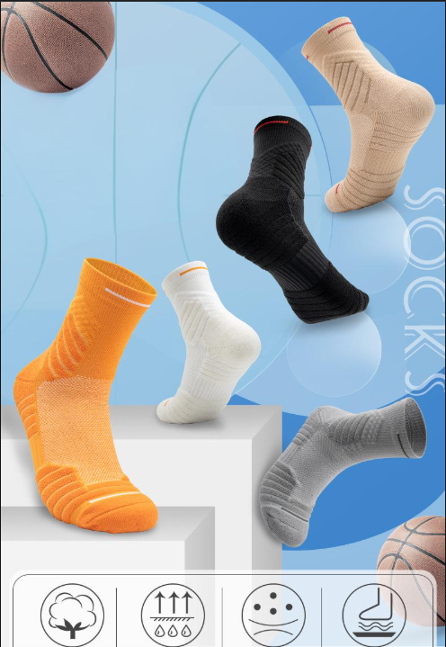 Socken, populär verkaaft, Elite Basketballsocken, Männer, tatsächlech Sportssocken, Mesh, atmungsaktiv, Mëtt-Röhre-Socken, déck Handduch-Ënner-Laafsocken_voghion.com