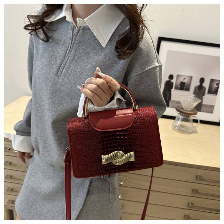 Cross-border High-grade Crocodile Handbag 2025 New Spring Western Style Shoulder Slung Commuter Small Bag_voghion.com
