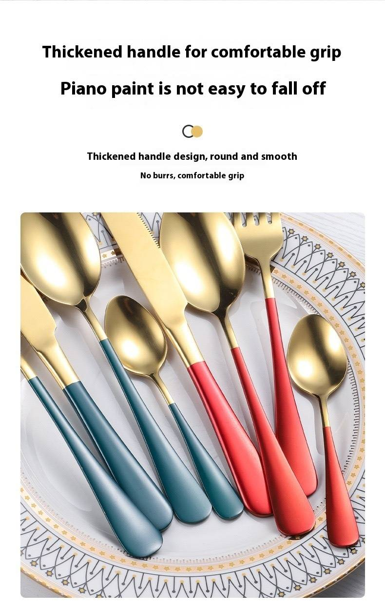 1010 Series 24-Piece Stainless Steel Cutlery Set - Steak Knife & Fork Set With Dinner Spoon, Premium Dining Utensils For Western Cuisine In Gift Box_voghion.com