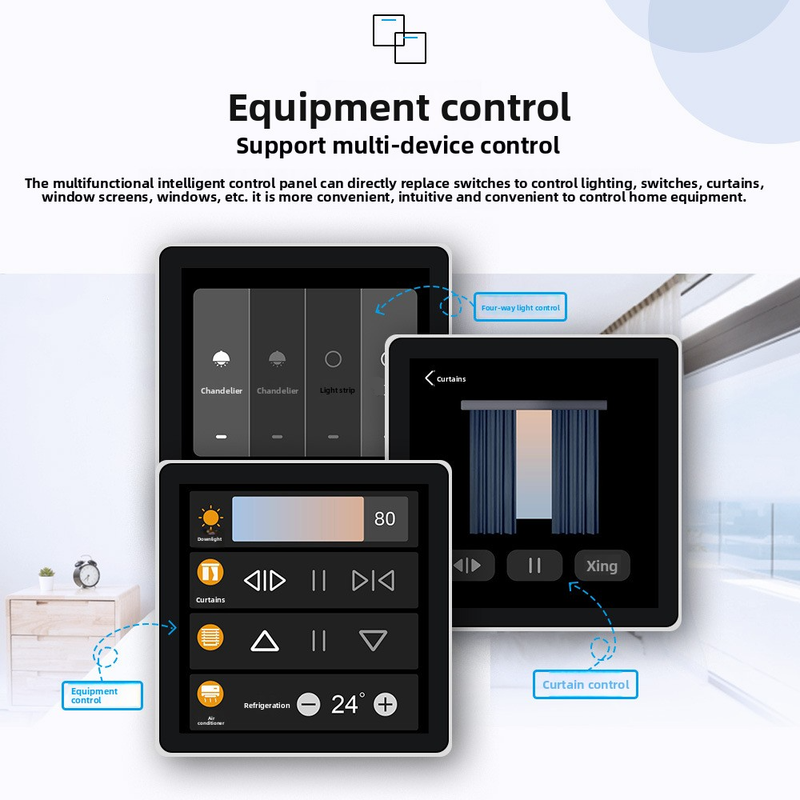 Tuya Smart Home 4 Way Control Panel Intelligent Zigbee Switch 86 Wireless Scene Panel_voghion.com