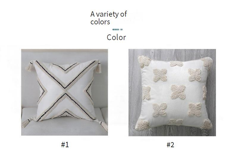 Fodera per cuscino ricamata in stile nordico boho – Fodera per cuscino trapuntata in misto cotone di ispirazione marocchina per divano e letto (30x50 cm/45x45 cm, strisce nere/trifoglio)_voghion.com