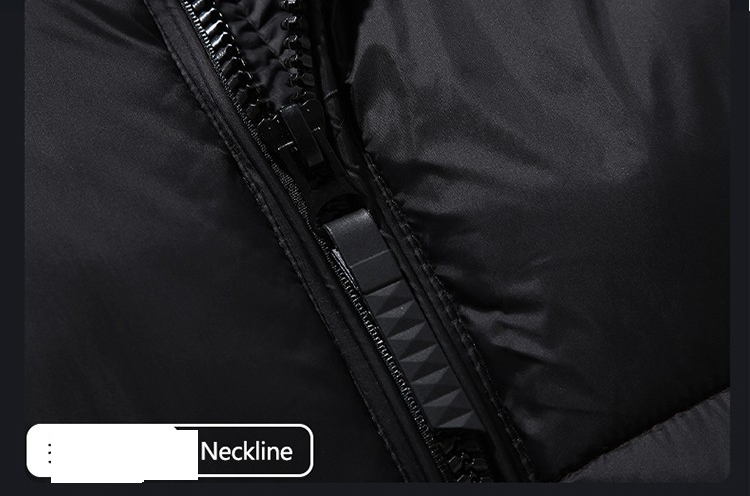 Giacca invernale imbottita da uomo nera e oro – Cappotto in poliestere di media lunghezza con isolamento spesso_voghion.com