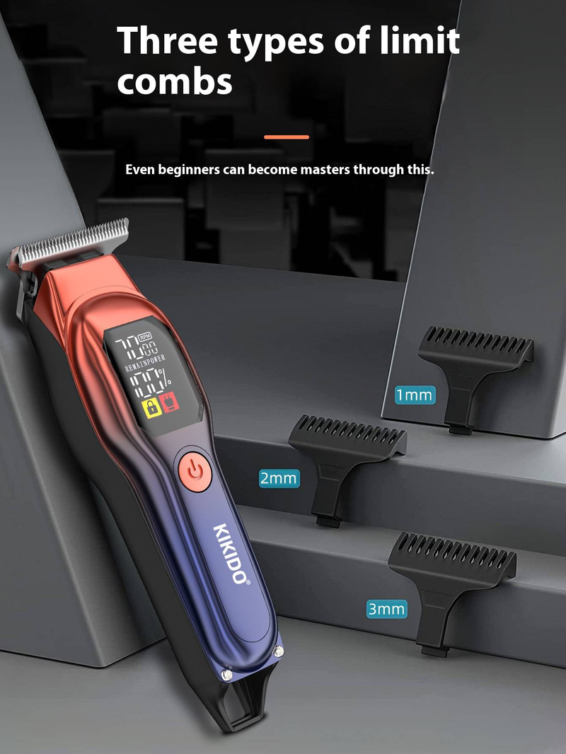 Professional Rechargeable Hair Clipper With Dual-Speed Adjustments, Stainless Steel Blades & Smart LCD Screen_voghion.com