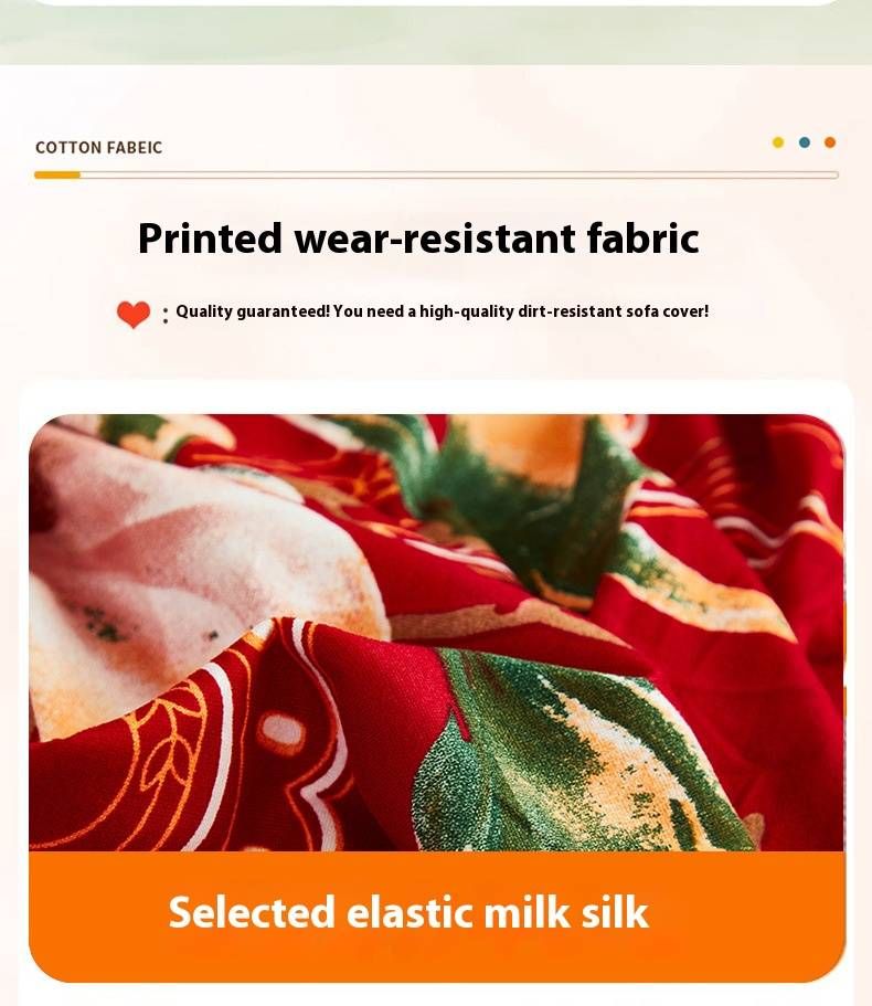 Stretchable Printed Sofa Slipcover – Universal Fit Elastic Sofa Cover With Floral & Geometric Patterns, Reversible & Washable For Sectional Couches_voghion.com