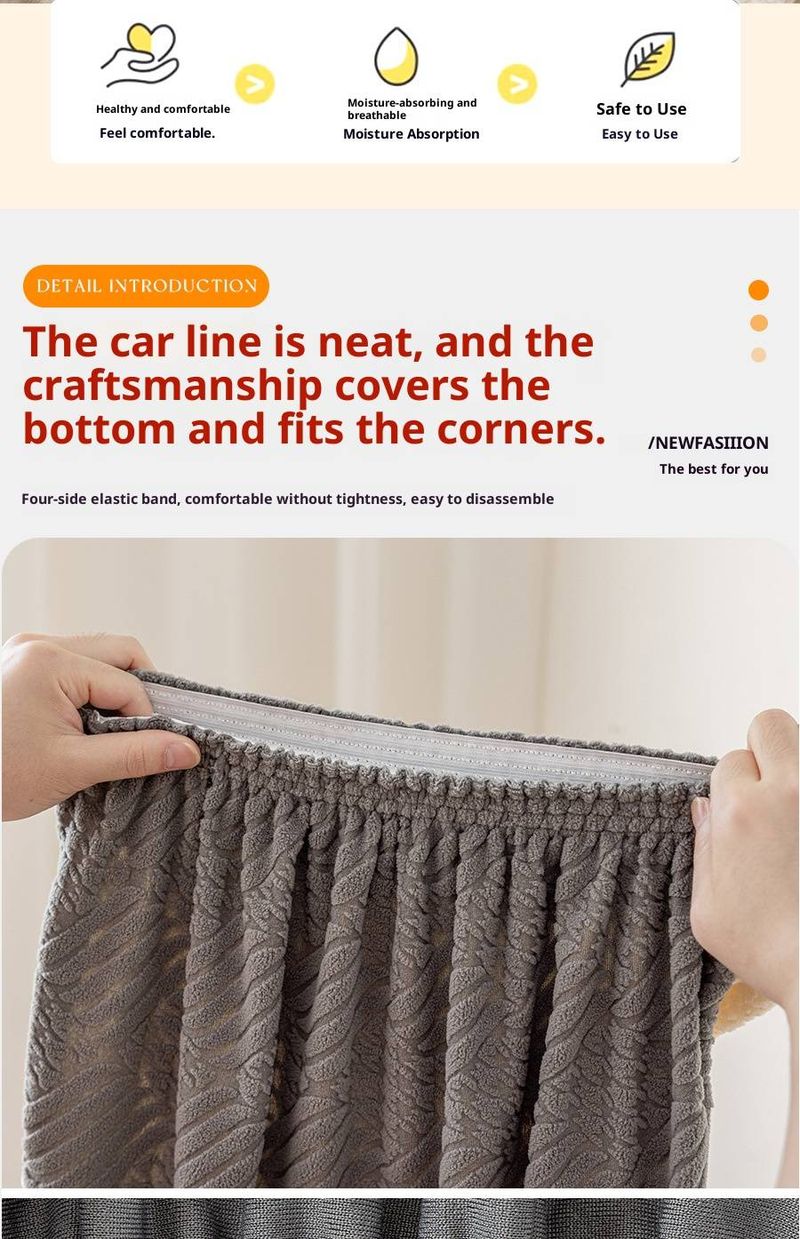 Coprisedie in poliestere jacquard di alta qualità: coprisedie elasticizzati moderni con motivi floreali, antigraffio e antipolvere per sedie da pranzo_voghion.com