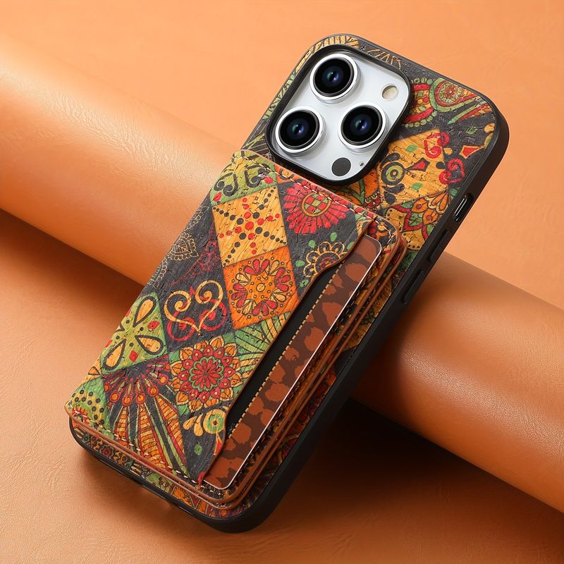Blumenmotiv-Set aus Holzaufklebern auf der Rückseite und Kartentasche für 15, 14, 13 und 12, mit 3 Kartenfächern für je 5 Karten und eigener Halterung._voghion.com