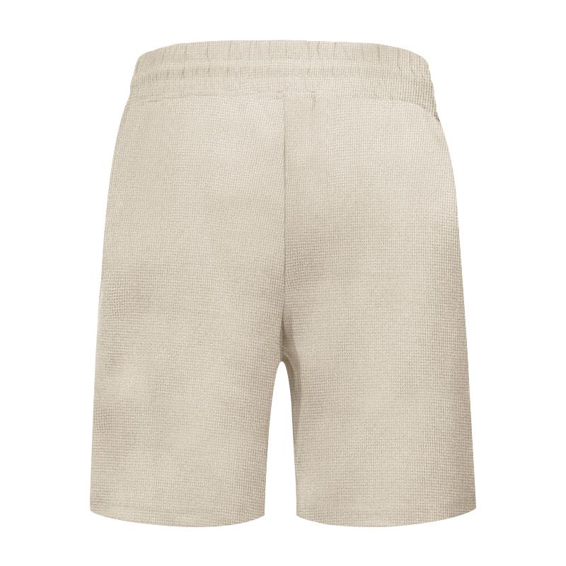 Cross-border Independent Station American Summer Casual Men's Tether Loose Henry Western Denim Waffle Short Sleeve Suit_voghion.com