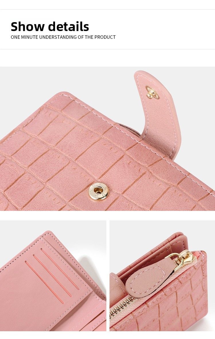 Women's Short Wallet Stone Pattern Small Wallet Change Bag Clutch_voghion.com