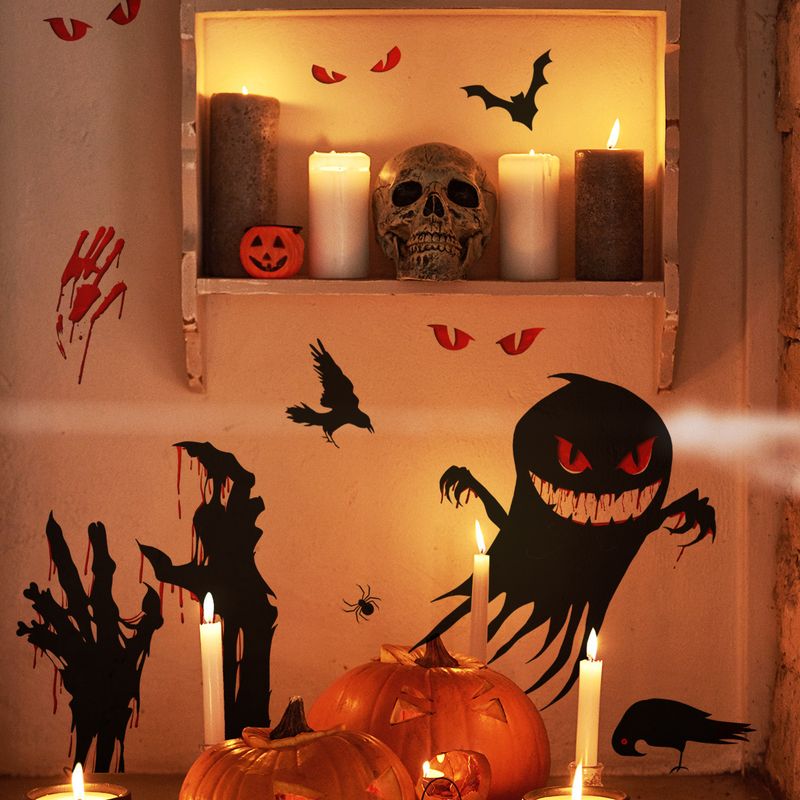 Aufkleber Halloween Blut Handabdruck Fußabdrücke Dekorative Wandaufkleber Fensteraufkleber Wohnzimmer Schlafzimmer Hintergrund Home Dekoration Aufkleber_voghion.com
