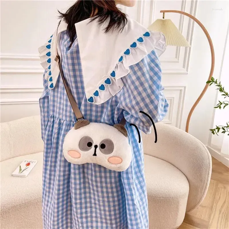 10A Umhängetaschen Plüsch Kleine Umhängetasche Für Frauen 2024 Kawaii Niedliche Panda Kind Handtaschen Japanische Mädchen Student_voghion.com