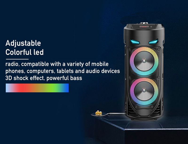Ozon Dual 4-inčni RGB lampion Bluetooth audio prijenosni dvostruki zvučnici karaoke vanjski audio_voghion.com