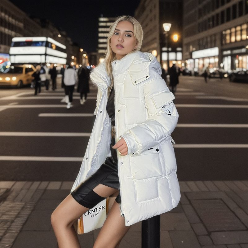 Damen Warme Jacke Wattierte Jacke im langen Winter Neue Dicke Winddichte Warme Wattierte Jacke Ausländische Luft Wattierte Jacke_voghion.com