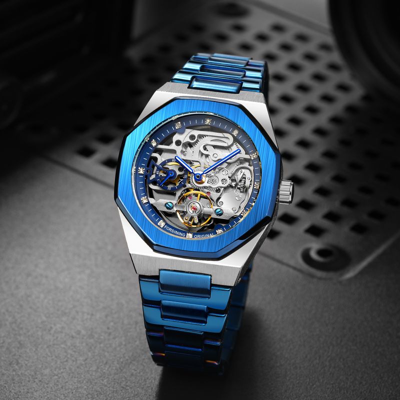 Men's Automatic Mechanical Watch With Luminous Hands, Three Subdials, And Day Display - Stainless Steel Band Six Pin Week Steel Belt Mechanical Watch_voghion.com