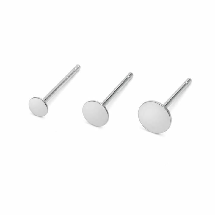 S925 Sterling Silver Earrings Posts Ear Stud Flat Pin With Backs DIY Findings_voghion.com
