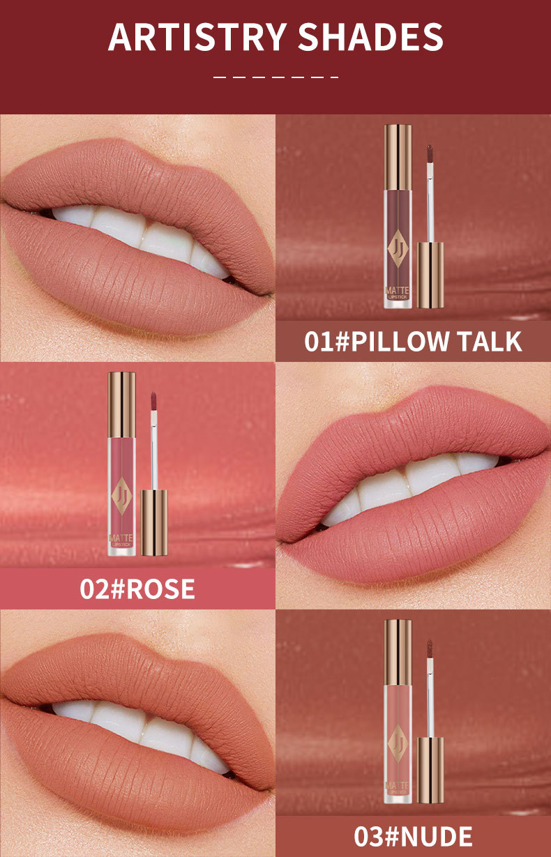 JOJO Matte Lip Glaze Gloss à lèvres hydratant couleur antiadhésive tasse velours mat rouge à lèvres maquillage en gros_voghion.com