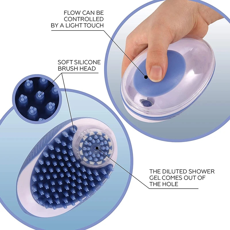 Kat Badborstel 2-in-1 SPA Massage Kam Zachte siliconen Douche Haarverzorging Cmob Hond Reinigingsgereedschap Dierbenodigdheden_voghion.com